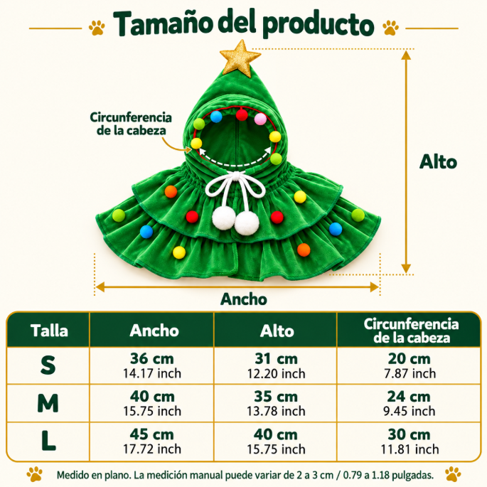 Disfraz Árbol de Navidad para Perros